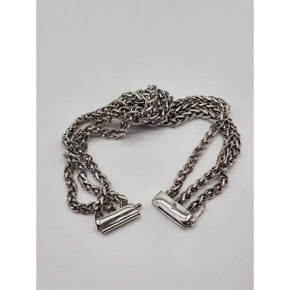 Lauren Ralph Lauren Womens Silver Tone Knotted Chain Bracelet Classic - Picture 11 of 11